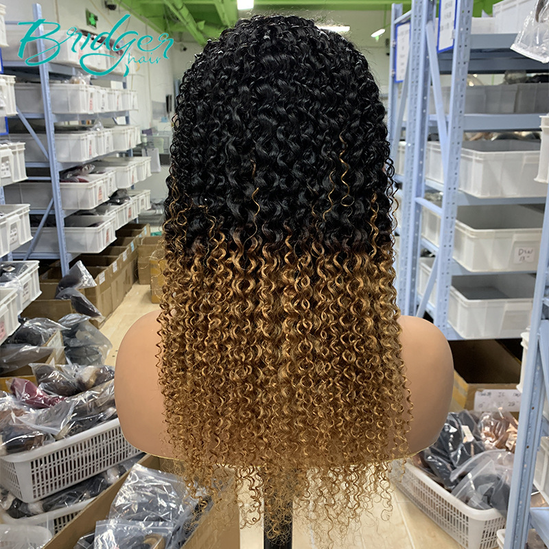 13*4 stitching lace frontal real hair T1b/30 new Human Hair wigs_voghion.com