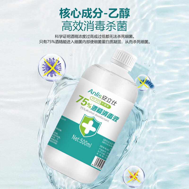 安立仕酒精消毒75度消毒液500ml伤口皮肤杀菌厂家批发酒精喷雾|undefined