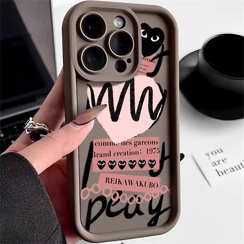 Graffiti Love Adecuado para iPhone 16pro funda para teléfono móvil Apple 15 anti-caída 14 Europa y América 13promax nuevo 12x