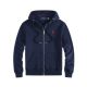 Foreign Trade Autumn and Winter Velvet Pony Hooded Sweatshirt Rl Cardigan Zipper Embroider Loose Large Size Paul Polo Jacket