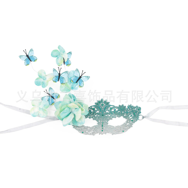 跨境万圣节花朵蝴蝶舞会面具派对女王眼罩化妆道具狂欢节绑带面具|undefined