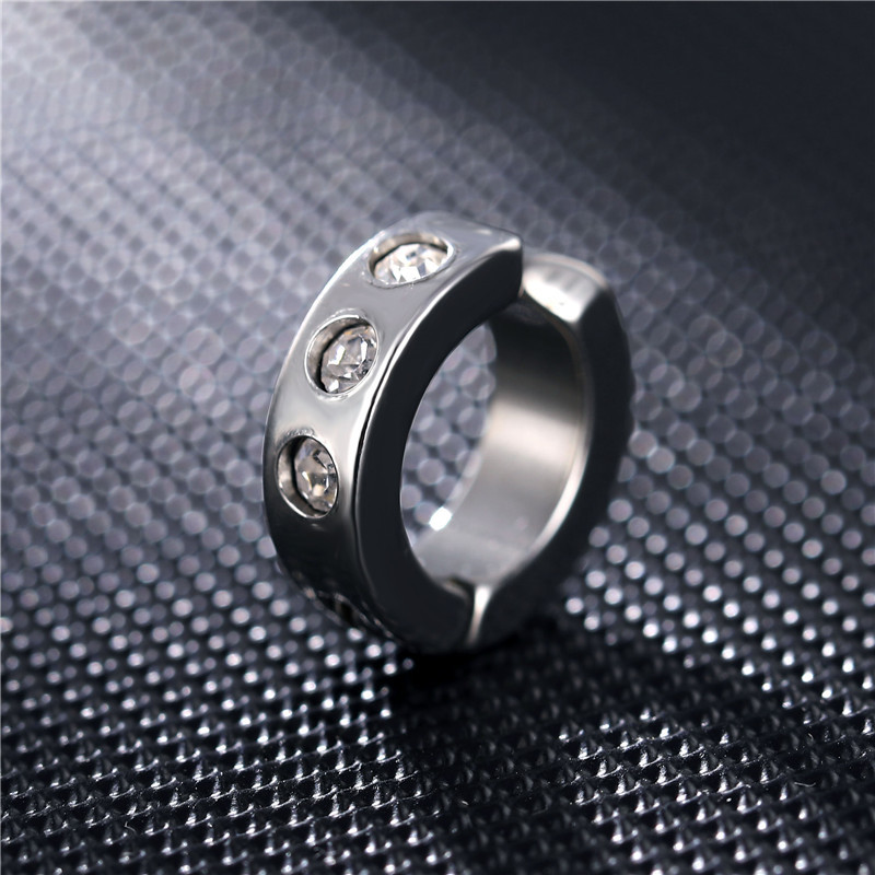 10g Weight Hoop Earrings Classification 1 Piece Retro Solid Color Plating Titanium Steel Hoop Earrings