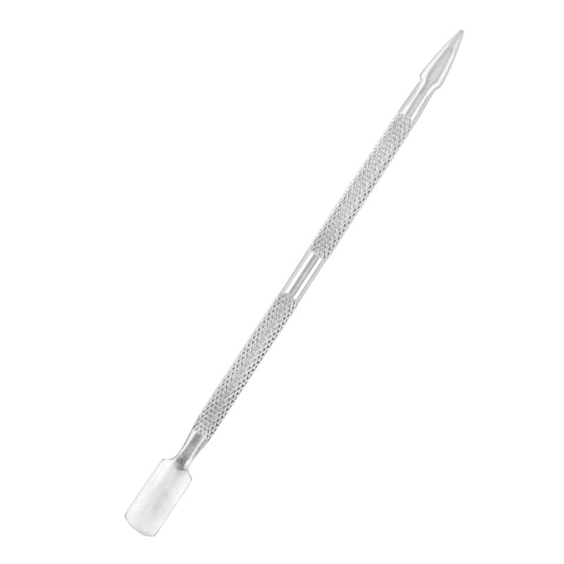 Acero inoxidable manicure acero empuje piel muerta empuje pequeño acero empuje piel muerta pala de doble cabeza de remoción de uñas planadora de remoción de uñas pegamento de aceite herramientas de manicure