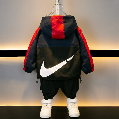 Boys check suit  spring and autumn new style children's trendy and cool sports two-piece set boys' fashionable clothes foreign trade