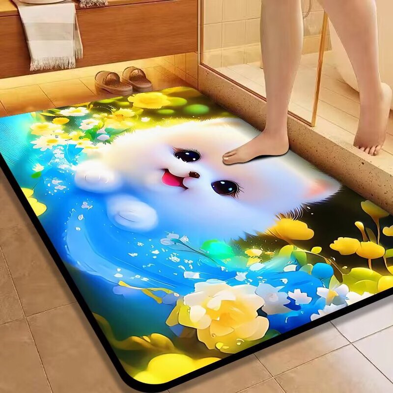 Cross-border 3d three-dimensional cute animal bathroom absorbent mat kitchen bathroom dirty feet soft diatom mud mat Cross-border 3d three-dimensional cute animal bathroom absorbent mat kitchen bathroom dirty feet soft diatom mud mat