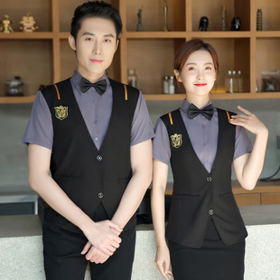 Catering Waiter Work Clothes Long Sleeve Milk Tea Shop Coffee Restaurant Female Male Workwear Supermarket Fast Food Shop Short Sleeve Summer