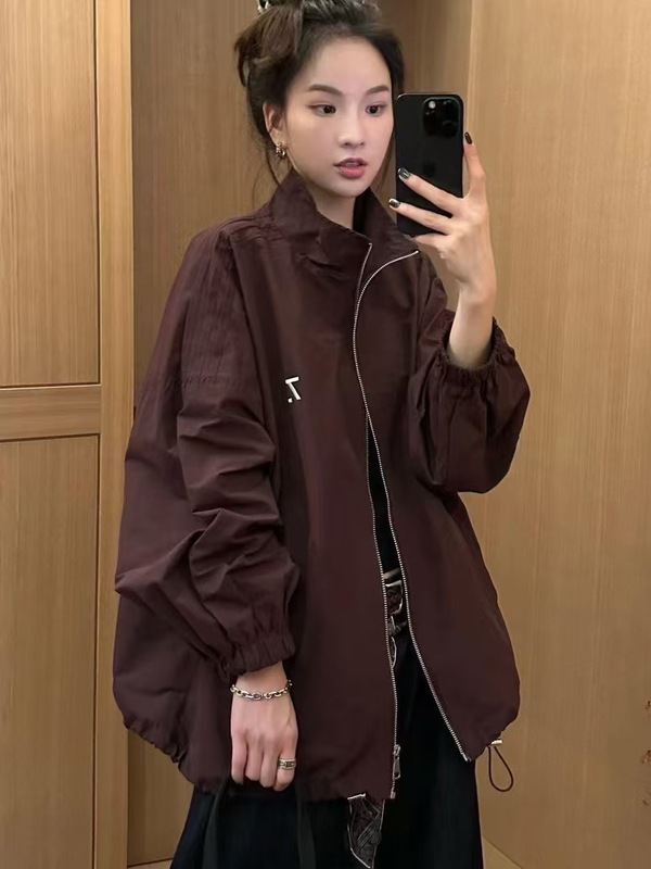 欧货立领外套女2025秋装新款时尚百搭休闲宽松大版棒球服夹克上衣|undefined