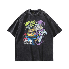 TKPA American vintage washing and old vintage spoof direct spray printing oversize retro short-sleeved T-shirt men