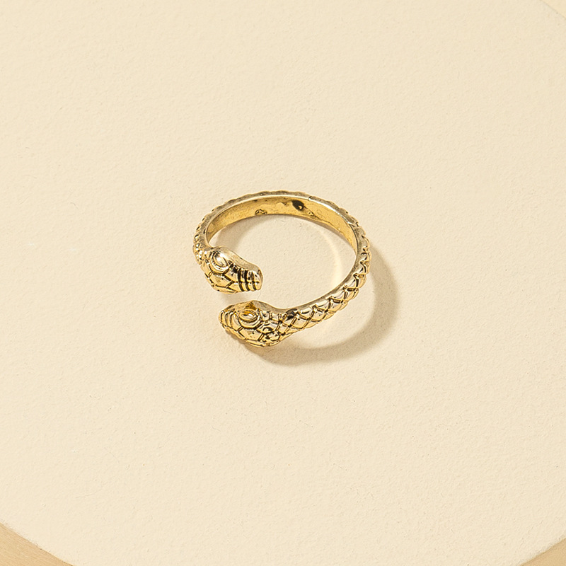 New Simple Zodiac Retro Snake Ring display picture 5