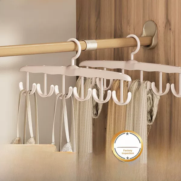 Shunyi Plastic Multi-Hook Clothes Hanger, Rotatable Tie Rack, Multi-Functional Coat and Hat Hanging Intimates Vest Sling Storage Rack