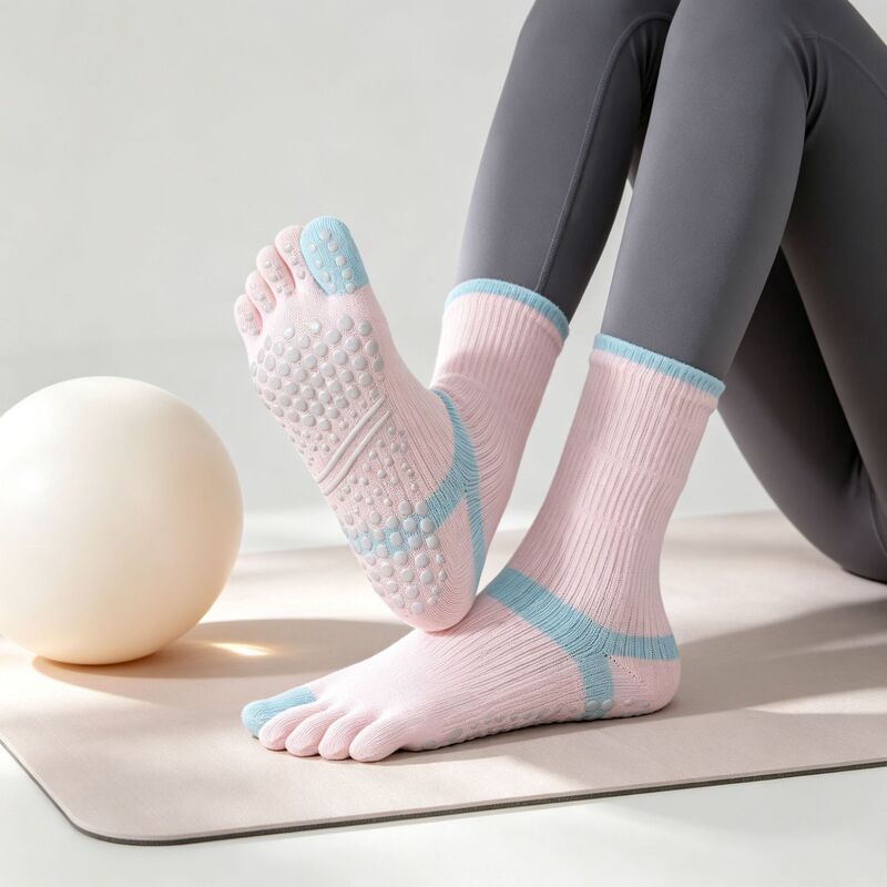 Five-finger yoga socks with silicone anti-slip, professional women's Pilates sports fitness running jump rope socks, Pilates socks Five-finger yoga socks with silicone anti-slip, professional women's Pilates sports fitness running jump rope socks, Pilates socks