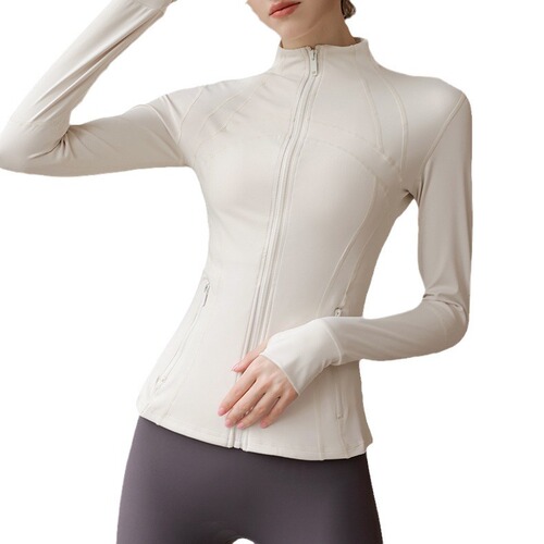 LULU Yoga Top Long Sleeve Women's Autumn/Winter Collar Exercise Riding Jacket Slim Pilates Fitness Clothing
