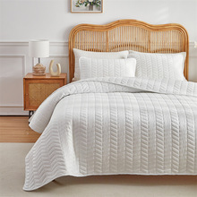 跨境外贸水洗棉夹棉床盖三件套加大铺盖床单炕垫防滑四季通用批发