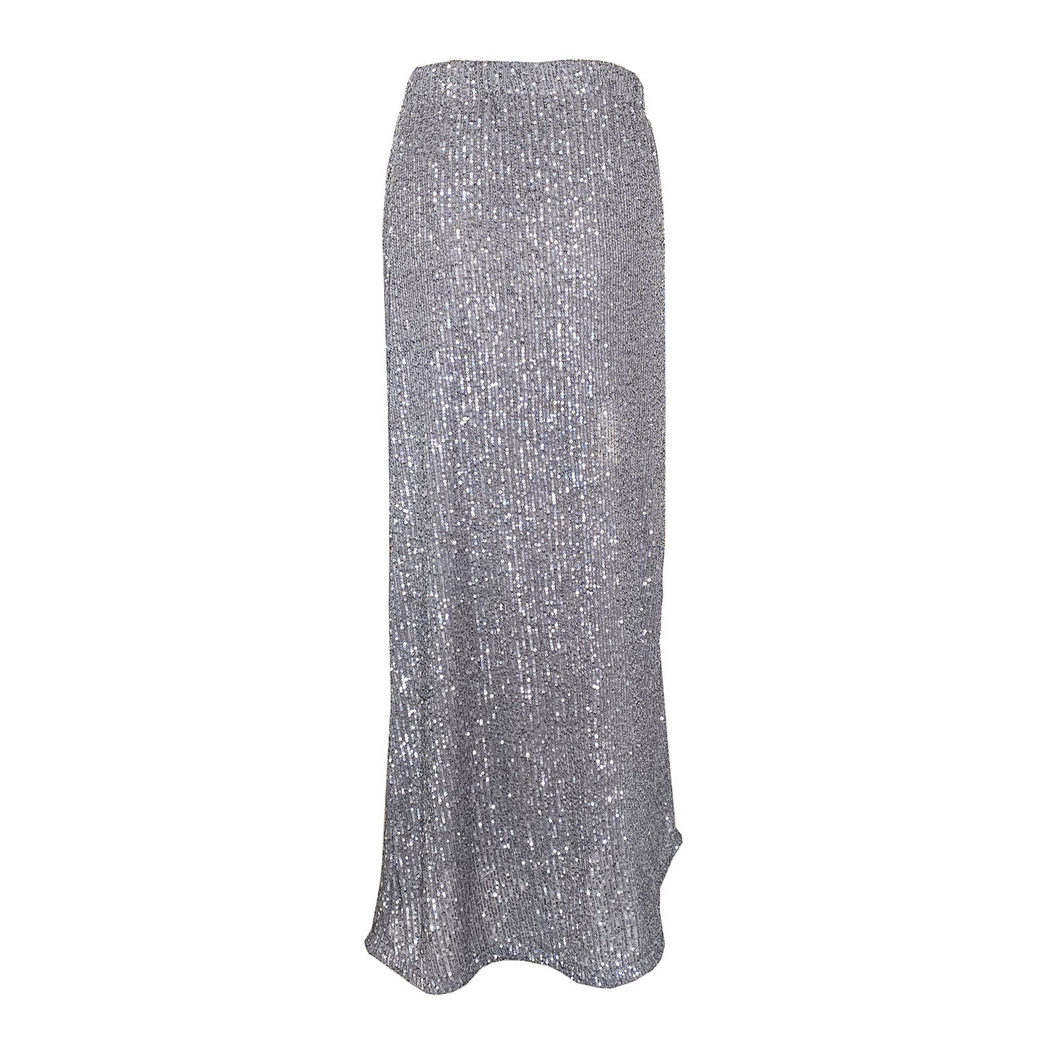 Halblanger Rock mit hochdichtem Paillettenbesatz für Damen_voghion.com