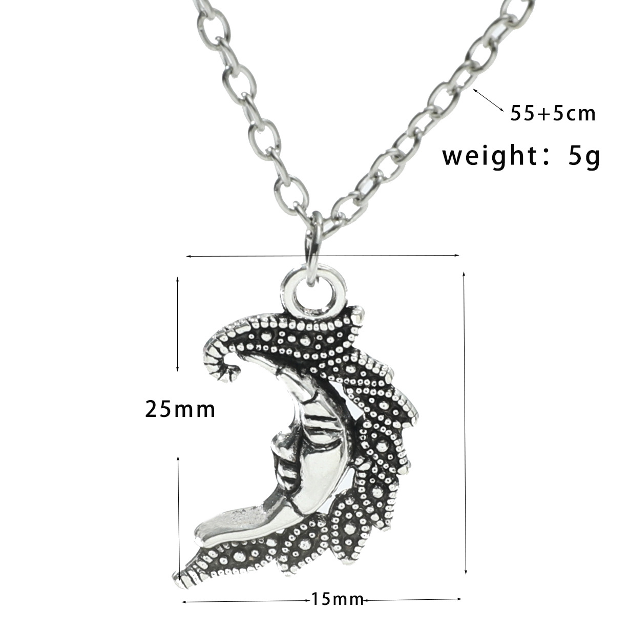 Long Sun Moon Single Layer Alloy Necklace