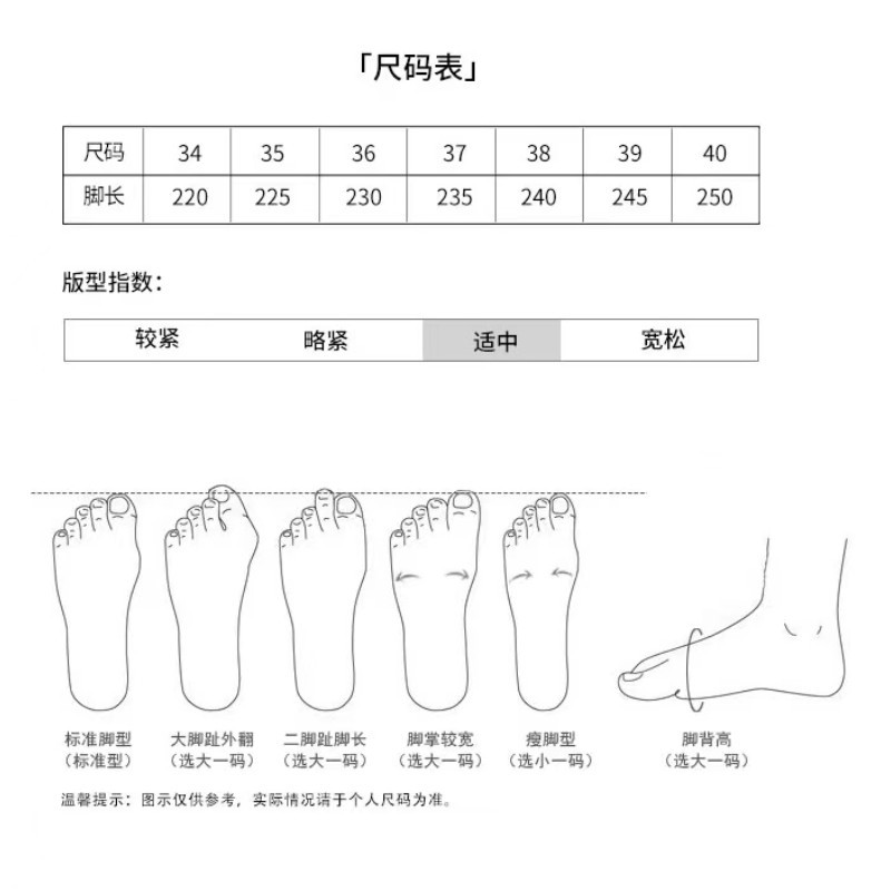 尺碼表