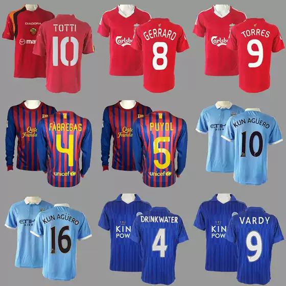Retro jerseys, football jerseys, classic nostalgia, Aguero, Bobo, Camaradona, Yuwen, Ibrahimovic long and short sleeved sportswear