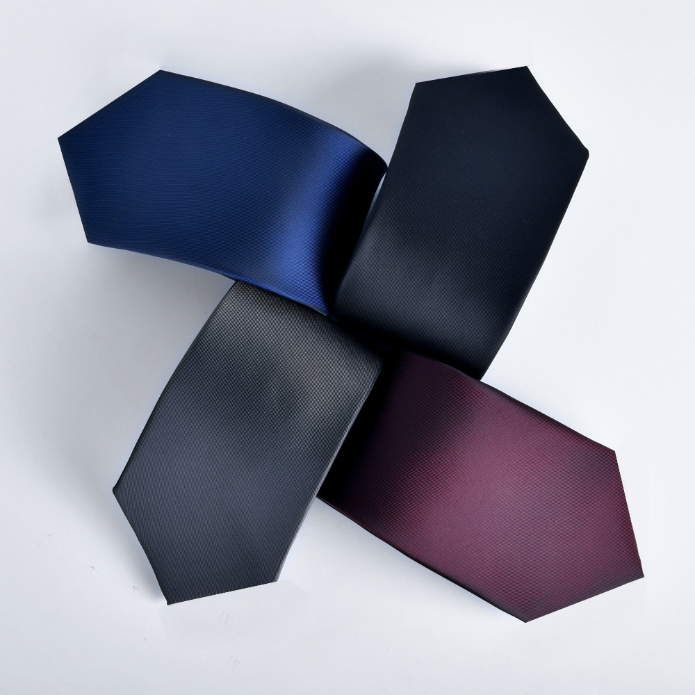 Business Solid Color Polyester Men's Tie display picture 1