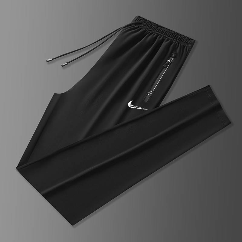 Cross-Border Collaboration Men's Summer Ice Silk Quick-Dry Casual Pants Large Size Jogger Summer Casual Pants Men 1688