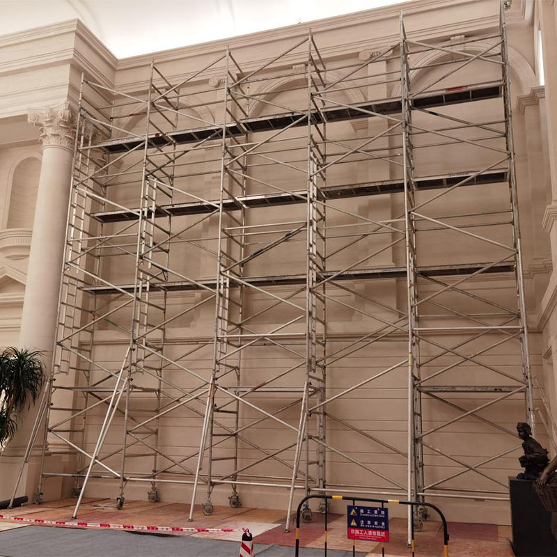 外贸创笙快装脚手架 铝合金带斜撑电梯SGS TUV证书快装可拆脚手架