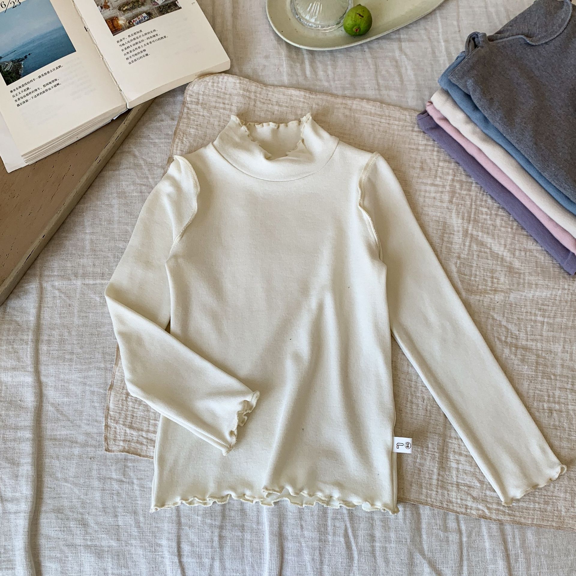 Sugar Pear ropa infantil camiseta camiseta para niñas 2025 otoño nuevo chaqueta de otoño para niños pijamas ropa de bebé