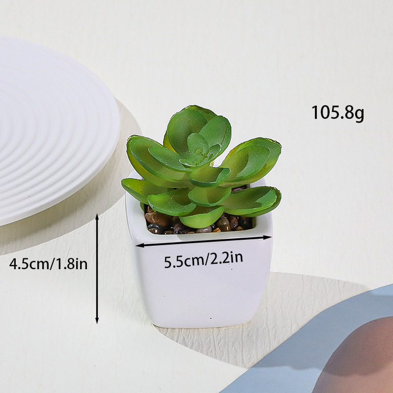 Simulación transfronteriza de porcelana floc de macetas pequeñas macetas verdes de mesa decoración ornamentos artesanías bonsai spot directo