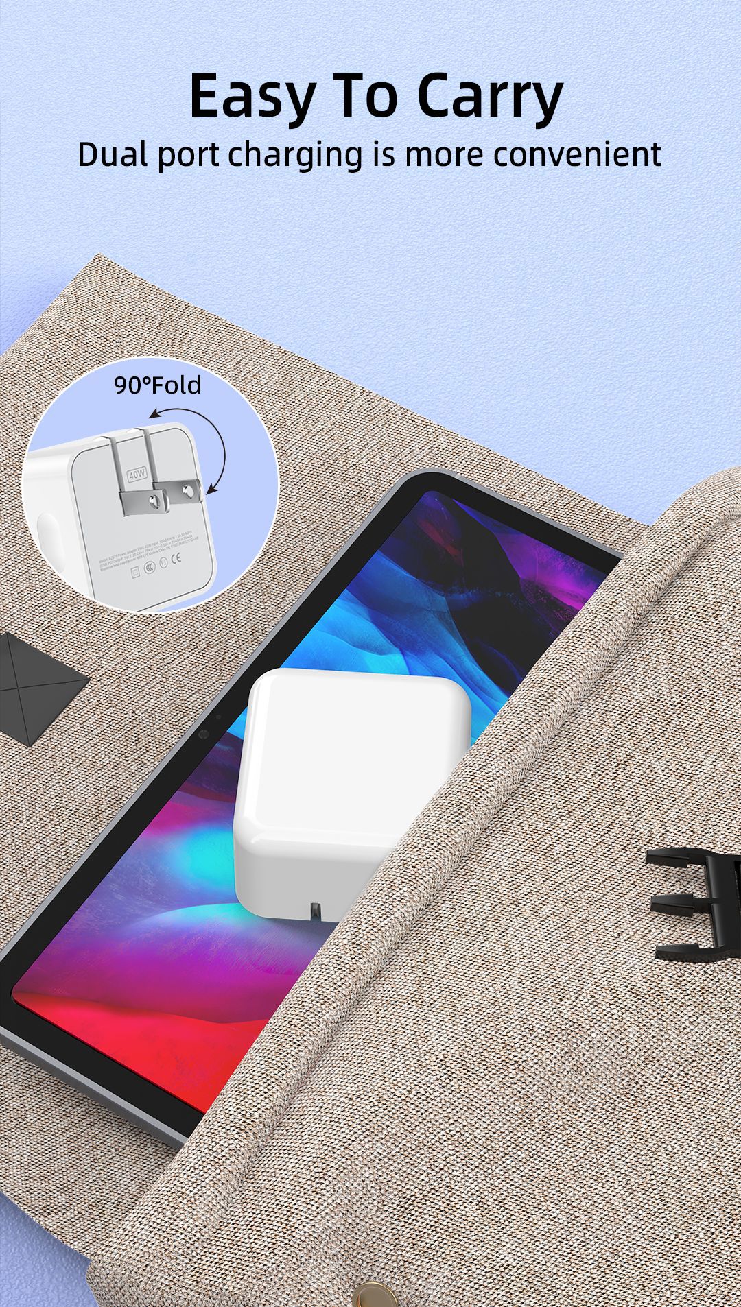 Suitable for Apple iPhone 14 Pro Max mobile phone charger with PD40W European and American standard dual C-port fast_voghion.com