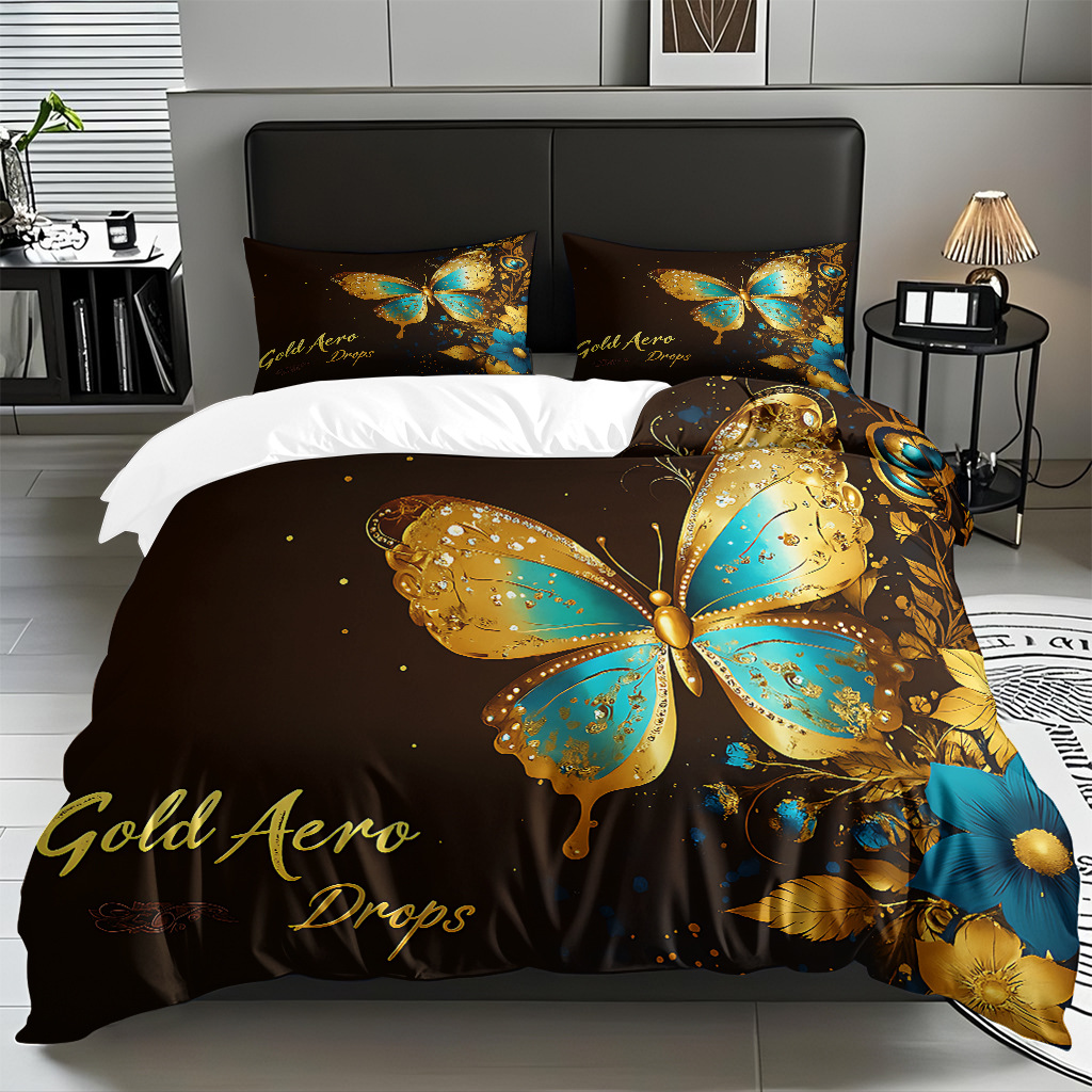 Butterfly series digital print edredón comercio electrónico transfronterizo preferido fuente fábrica adaptada modo TEMU / JIT