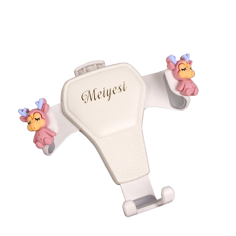 Soporte de coche para teléfono móvil lindo Soporte de navegación para teléfono móvil para automóvil femenino Soporte de salida de aire para automóvil multifuncional horizontal Daisy