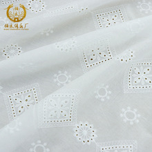 现货批发偏厚款全棉刺绣布 镂空棉布刺绣面料洛丽塔连衣裙绣花布