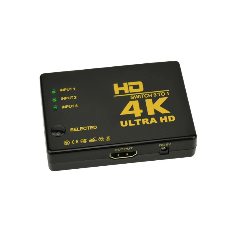 Высокочеткий HDMI переключатель 3-в-1 выход 4K60Hz с ИК-пультом, 3-в-1 HDTV конвертер