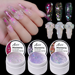 Cross-border new sequin manicure extension gel crystal construction gel manicure sequin quick and painless extension phototherapy gel