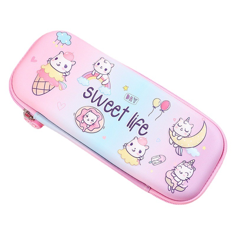 Estuche para lápices en la temporada de apertura, bolsa de papelería de gran capacidad de nicho de estilo ins, caja de papelería para estudiantes de escuela primaria de alto valor, caja de lápices 3D al por mayor