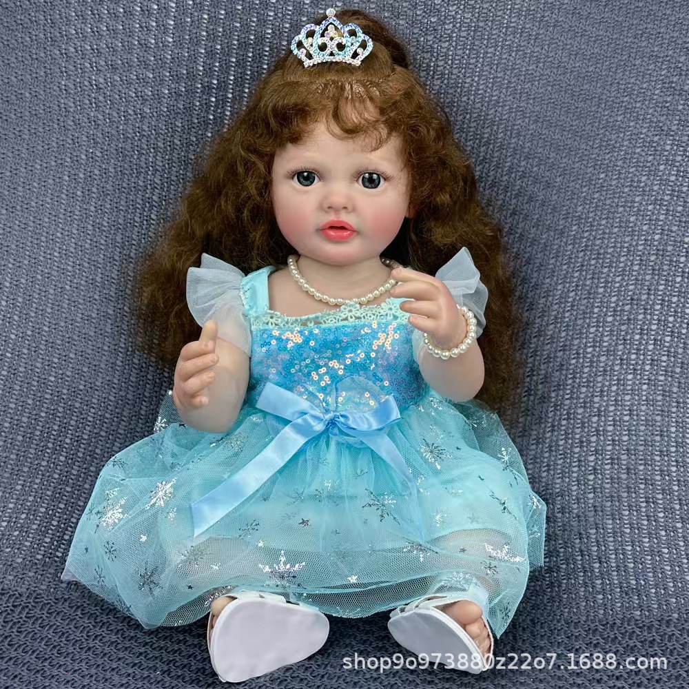국경 간 중생 인형 진정 시뮬레이션  인형 세척 가능한 변화 비닐 긴 머리 소녀 휴일 선물 1