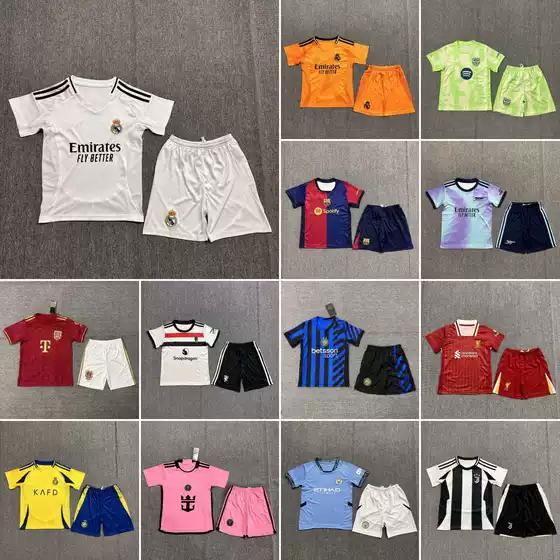 24-25 Children's Wear Football Jersey suit Real Madrid Barcelona Arsenal Paris AC Inter Lisbon Short Sleeve Jersey