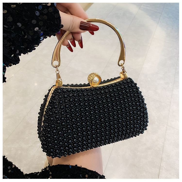 New pearl lady's handbag, banquet dress crossbody bag, elegant socialite dinner bag, high-end underarm bag wholesale undefined