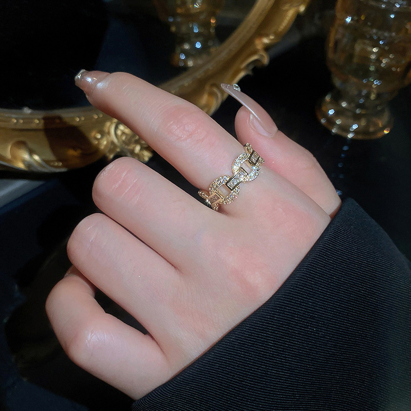 Fashion Round Heart Shape Copper Inlay Zircon Rings 1 Piece