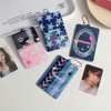 Brand retro denim card holder PVC, pendant, Korean style