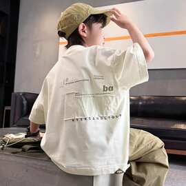 2026韩版新款男童短袖T恤夏装儿童夏季上衣男孩中大童原创半袖潮t