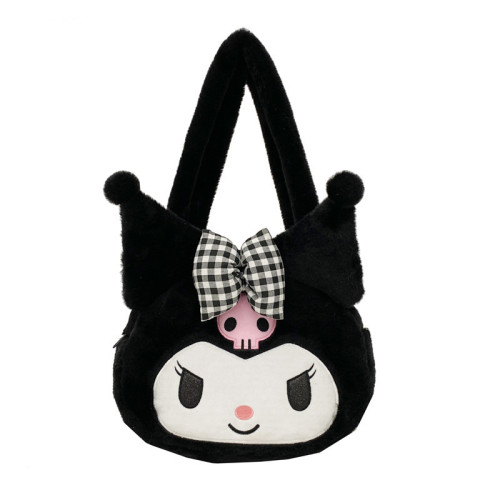 Japanese ins girl heart furry bag large capacity mommy bag little devil hand bag shoulder bag female gift
