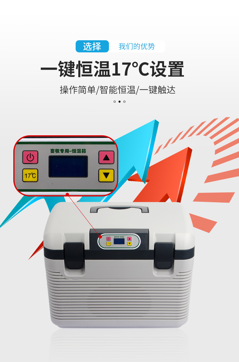 Car-Mounted Pig Semen Incubator, 17-Degree Small Household Thermostatic Refrigerator, Livestock Insulation Box, Dual-Use for Car and Home