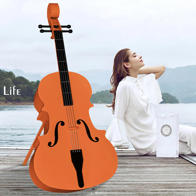 金屬創意大提琴模型裝飾擺件小區庭院美陳軟裝鐵藝工業風攝影道具