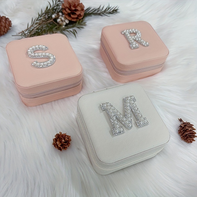 Cross-border de cuero Stud pendientes de gran capacidad de la joyería de la caja de la joyería del anillo caja de almacenamiento portátil