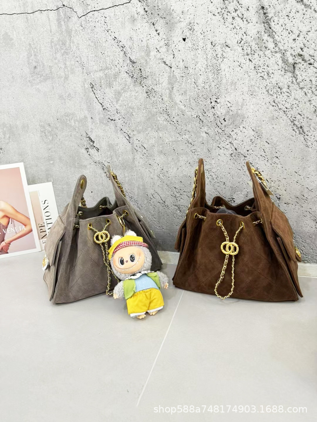 Cuero genuino esmerilado cadena de diamond bolso para mujeres pequeñas bolsas de balde de estilo medieval bolsas de hombro de seda bolsas de brazo