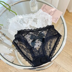 撩到啦！日系性感風蕾絲內褲女甜美鏤空輕薄透氣棉檔中腰女三角褲