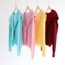 老钱气质披肩+长袖套头打底衫两件套秋冬新长袖搭肩叠穿内搭上衣