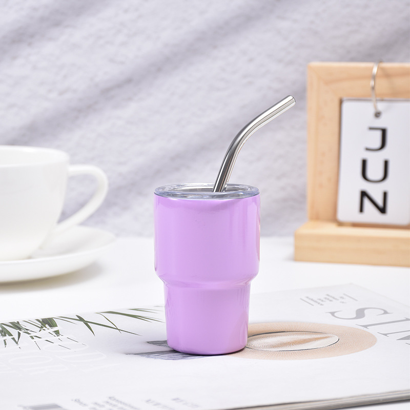 Minimalistischer Edelstahl Isolierbecher Für Wein Mit Trinkhalm_voghion.com