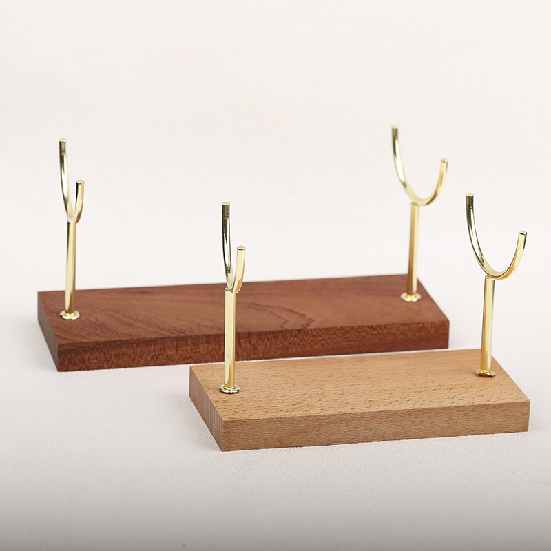 Soporte de exhibición de pulsera de varilla de yeso de cristal natural, soporte de exhibición de pulsera, colgante de joyería, base de soporte de 2 orificios de doble horquilla