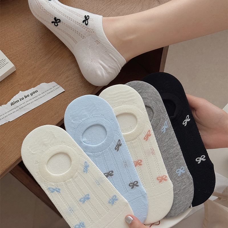 Summer Thin Invisible Socks Mesh Breathable Bow Low-Waist Socks Summer Non-Slip Boat Socks Non-Falling Socks for Women Summer Thin Invisible Socks Mesh Breathable Bow Low-Waist Socks Summer Non-Slip Boat Socks Non-Falling Socks for Women