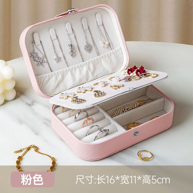 Caja de almacenamiento de joyas de oro transfronteriza Pendientes antioxidantes Caja de joyería Anillo Caja de collar Caja de almacenamiento Mini